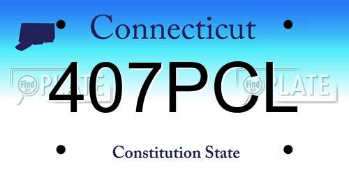 407PCL Connecticut License Plate