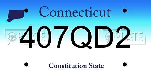 407QD2 Connecticut License Plate