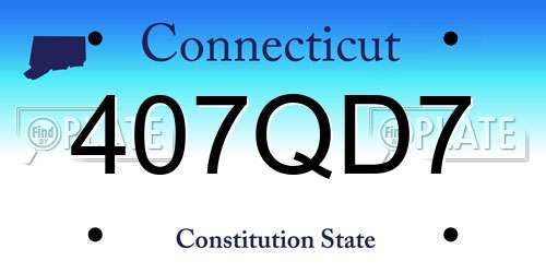 407QD7 Connecticut License Plate