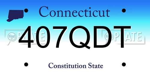 407QDT Connecticut License Plate