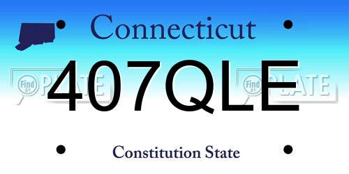 407QLE Connecticut License Plate