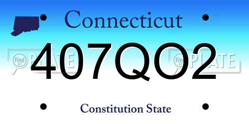 407QO2 Connecticut License Plate