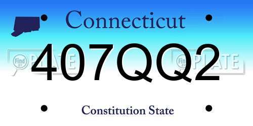 407QQ2 Connecticut License Plate