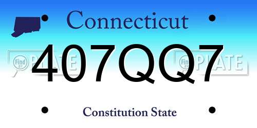 407QQ7 Connecticut License Plate