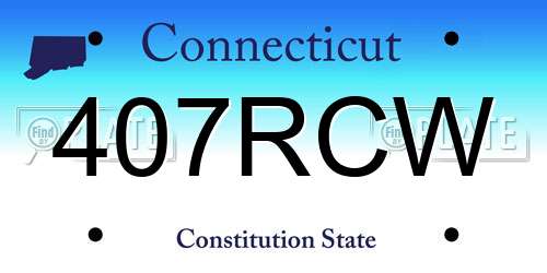 407RCW Connecticut License Plate