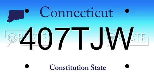 407TJW Connecticut License Plate