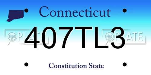 407TL3 Connecticut License Plate