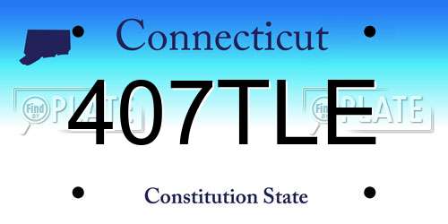 407TLE Connecticut License Plate