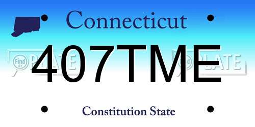 407TME Connecticut License Plate