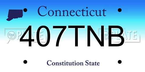407TNB Connecticut License Plate