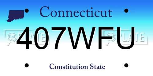 407WFU Connecticut License Plate