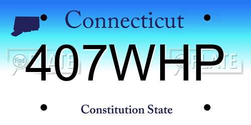 407WHP Connecticut License Plate