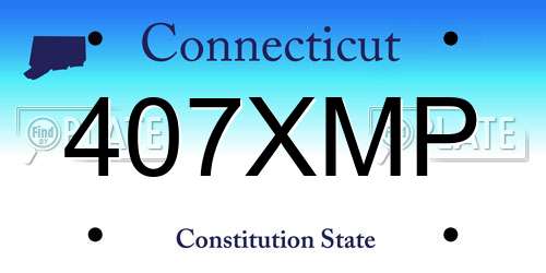 407XMP Connecticut License Plate