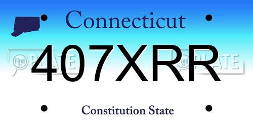 407XRR Connecticut License Plate