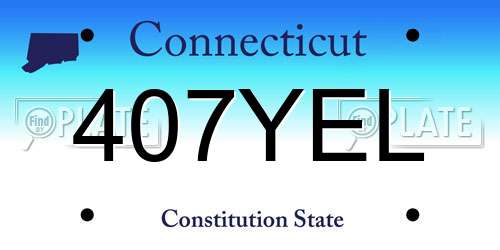 407YEL Connecticut License Plate