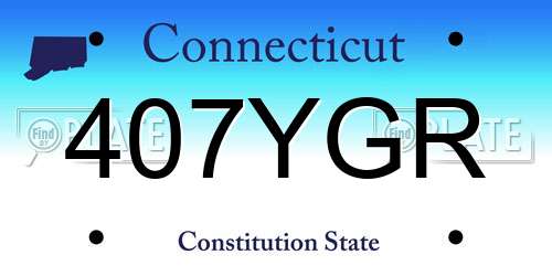 407YGR Connecticut License Plate