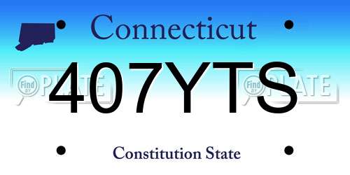 407YTS Connecticut License Plate