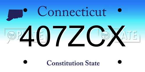 407ZCX Connecticut License Plate