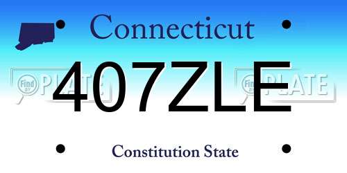 407ZLE Connecticut License Plate