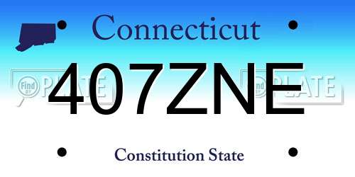 407ZNE Connecticut License Plate