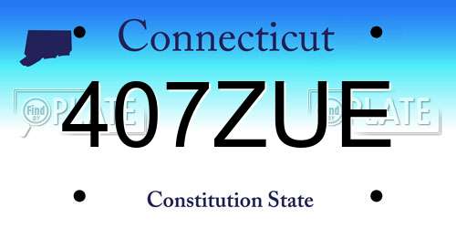 407ZUE Connecticut License Plate