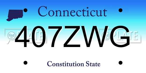 407ZWG Connecticut License Plate