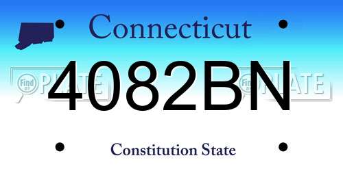 4082BN Connecticut License Plate