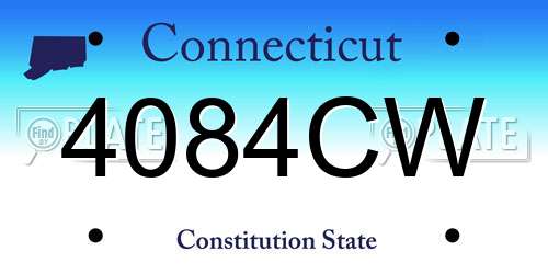 4084CW Connecticut License Plate