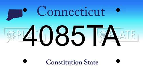 4085TA Connecticut License Plate