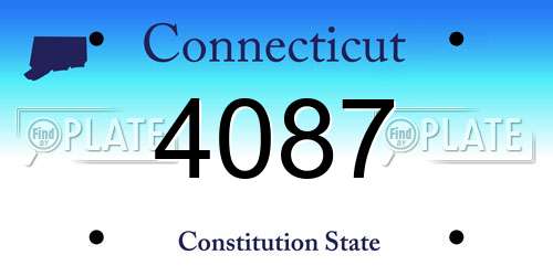 4087 Connecticut License Plate