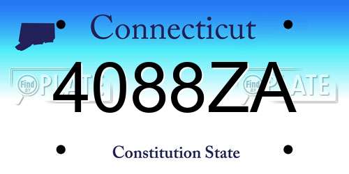 4088ZA Connecticut License Plate