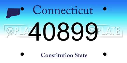 40899 Connecticut License Plate