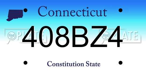 408BZ4 Connecticut License Plate