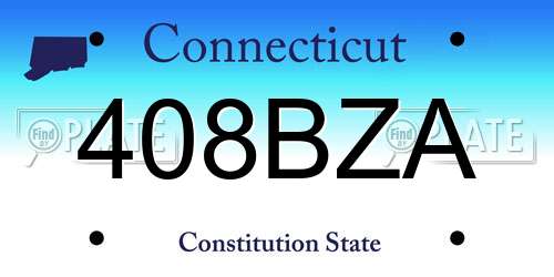 408BZA Connecticut License Plate