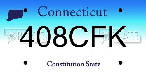 408CFK Connecticut License Plate