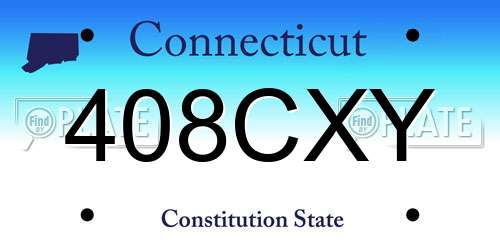 408CXY Connecticut License Plate