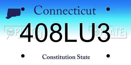 408LU3 Connecticut License Plate