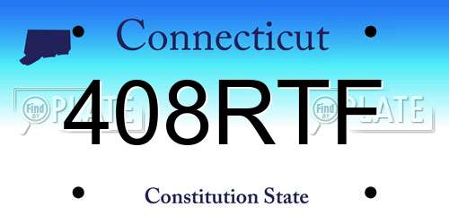 408RTF Connecticut License Plate