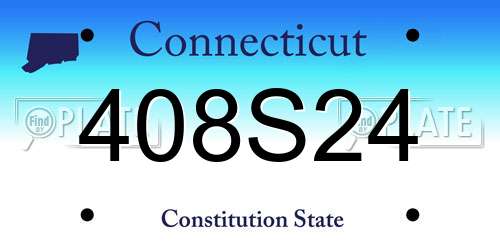 408S24 Connecticut License Plate