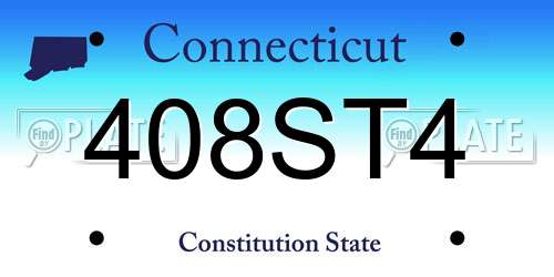 408ST4 Connecticut License Plate