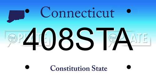 408STA Connecticut License Plate