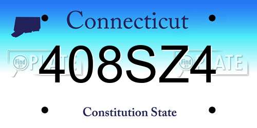 408SZ4 Connecticut License Plate