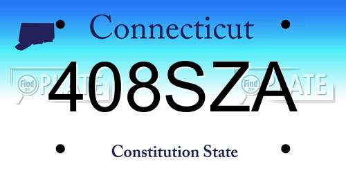 408SZA Connecticut License Plate