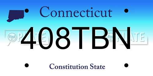 408TBN Connecticut License Plate