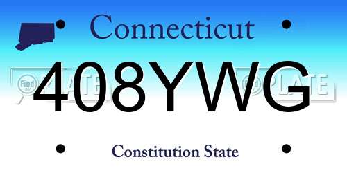 408YWG Connecticut License Plate