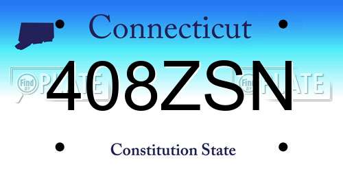 408ZSN Connecticut License Plate