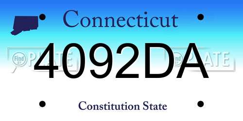 4092DA Connecticut License Plate
