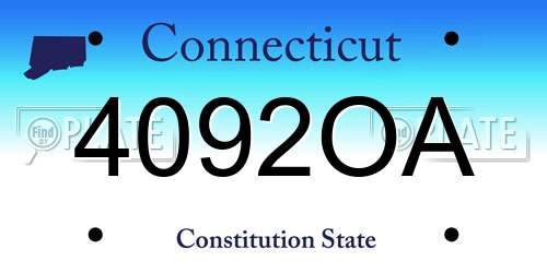 4092OA Connecticut License Plate