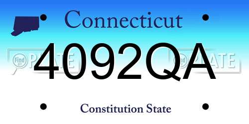4092QA Connecticut License Plate