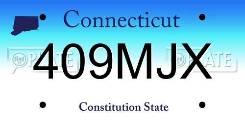 409MJX Connecticut License Plate